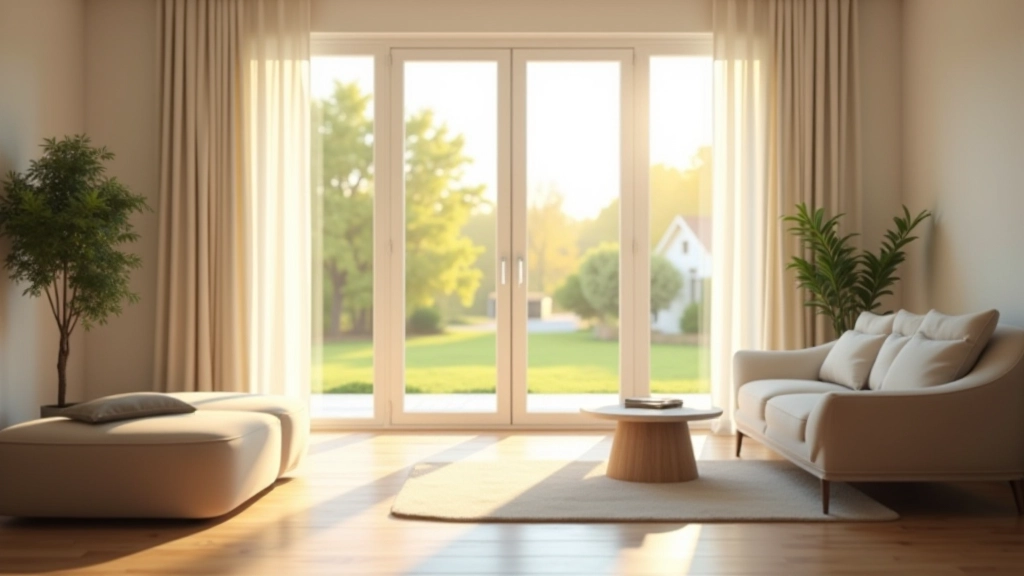 Open window with fresh air flowing into a bright modern living room showing natural ventilation