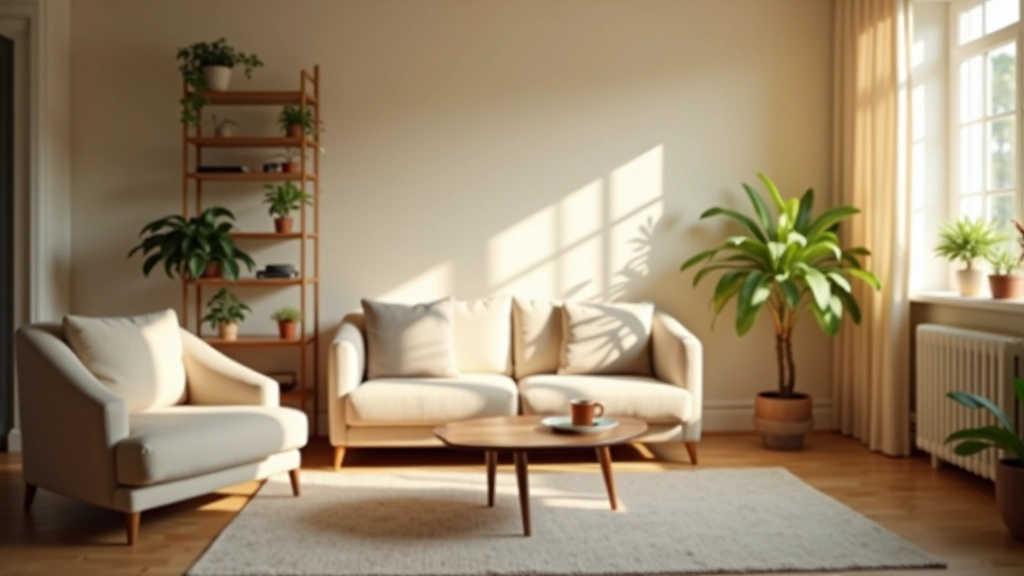 Modern comfortable home interior with ergonomic furniture and natural lighting