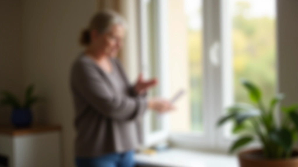 Person opening window in living room on bright morning to allow fresh air circulation